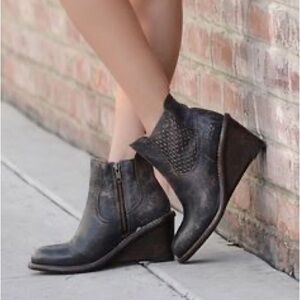 Bed Stu Countess Boots Wedges Ankle Boot Booties Sz 6.5
